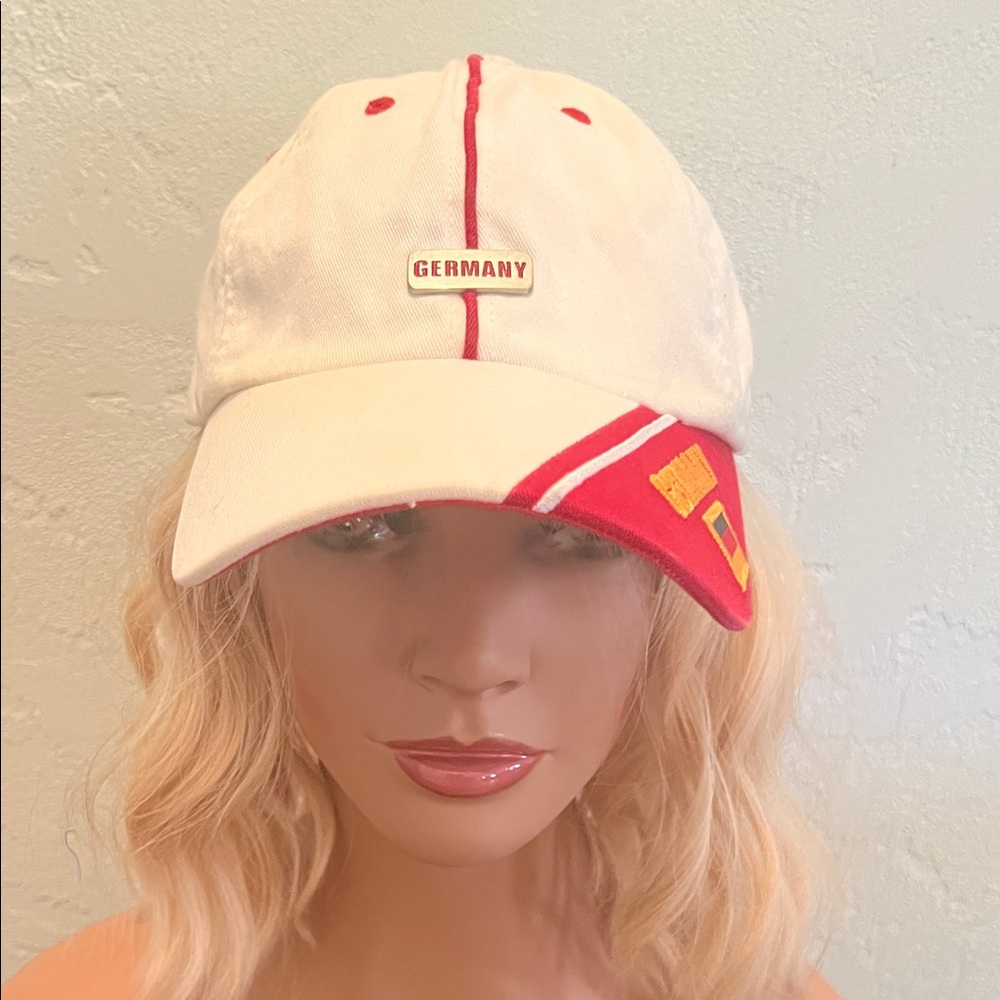 # 0599 + Unisex’s Germany White and Red Cap - Picture 1 of 6